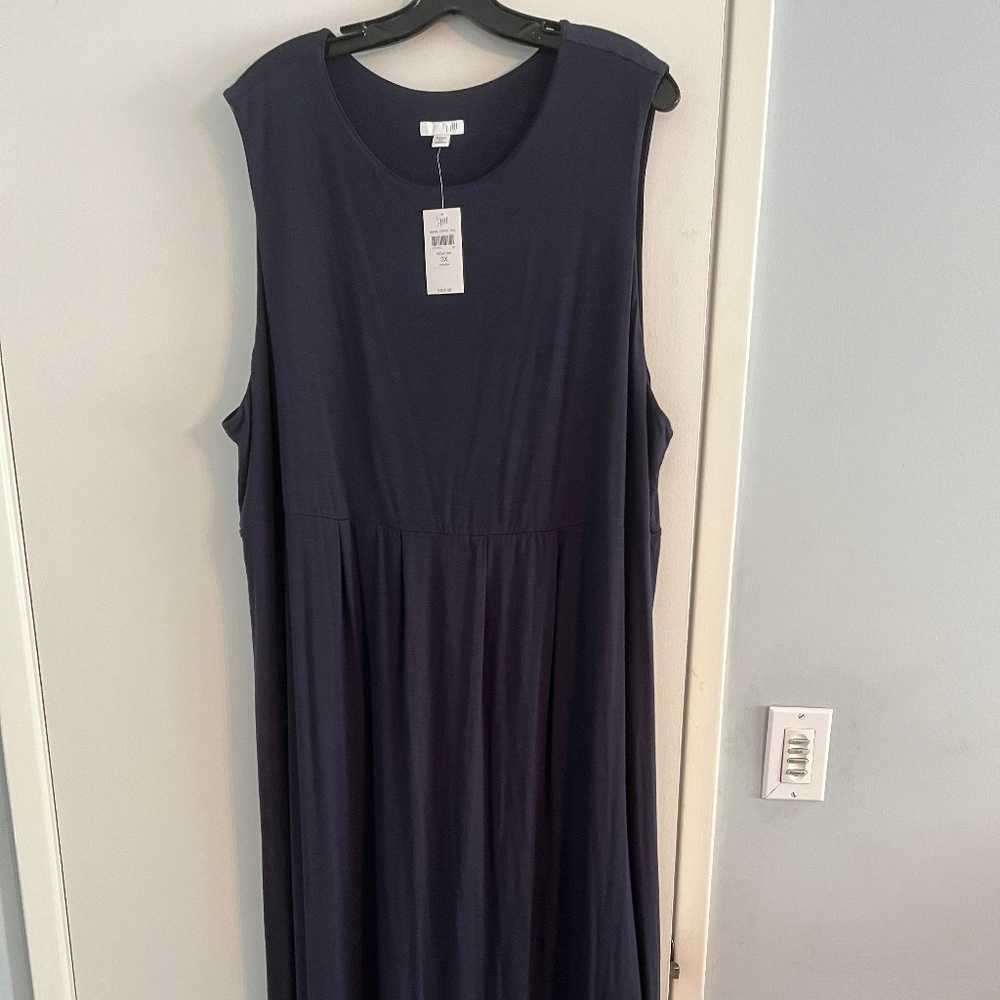 NWT J Jill Navy  Sleeveless Maxi Dress